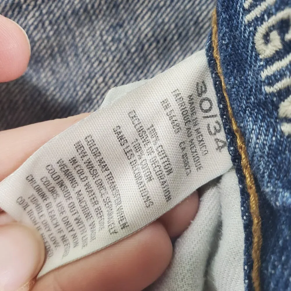 (32x34) American Eagle Original Straight Blue Jeans Men's Denim AE Outfitters